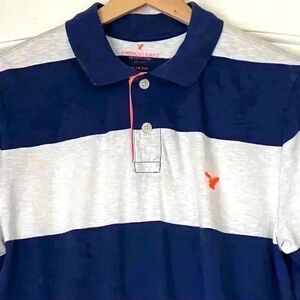 American Eagle Men's Striped Slim Fit Collar Shirt Size Medium